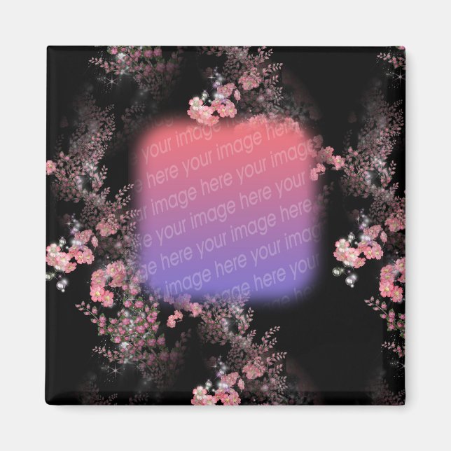 Elegant Pink Flowers Your Photo Magnet (Front)