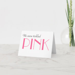 Elegant Pink Gender Reveal Thank You  Card