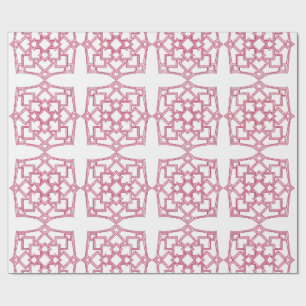 Elegant Pink Geometric Lace Pattern Wrapping Paper