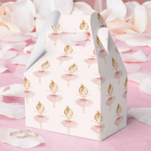 Elegant Pink Girl Ballerina Birthday Party Favour Box