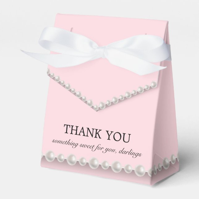 Elegant Pink Glam Tiffany Theme Baby Shower Favour Box (Front Side)