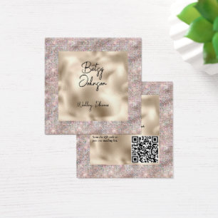 Elegant Pink Glitter and Pearl Foil Business Card