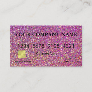 Elegant Pink Glitter Credit Card