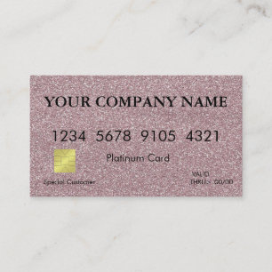 Elegant Pink Glitter Credit Card