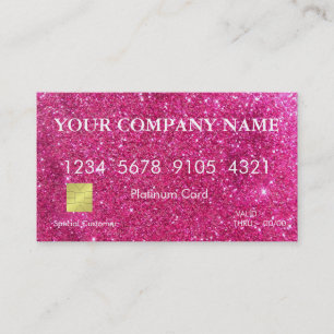 Elegant Pink Glitter Credit Card