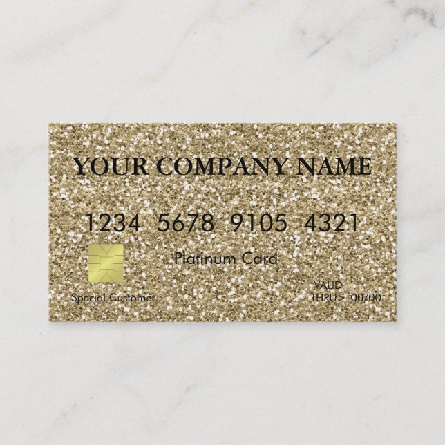 Elegant Pink Glitter Credit Card (Front)