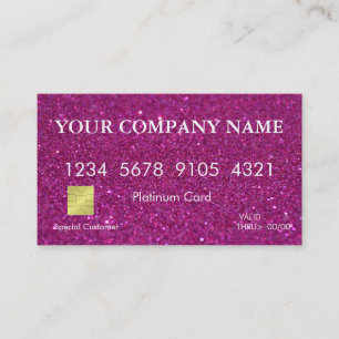Elegant Pink Glitter Credit Card