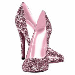 Elegant Pink Glitter High Heel Shoes Standing Photo Sculpture<br><div class="desc">Elegant pink glitter high heel shoe photo sculpture. You can choose your style, size, quantity and product type by choosing the customise it button to begin. Please note - all of the designs you will find on Zazzle are printed graphics with no actual glitter, jewels, bows, raised, embossed, or added...</div>