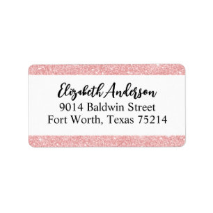 Elegant Pink Glitter Return Address Label