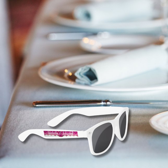 Elegant Pink Gold Agate Stone Wedding Guest Favour Sunglasses (Creator Uploaded)