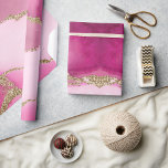 Elegant Pink Gold Agate Stone Wedding Wrapping Paper<br><div class="desc">Elegant Pink & Gold Agate Stone Wedding Favours & Gifts Wrapping Paper.</div>