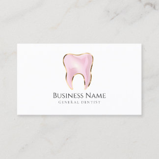 Elegant Pink & Gold Dentist Business Card | Luxury