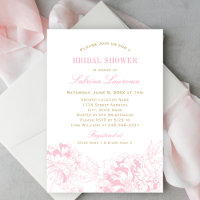 Elegant Pink Gold Floral Peony Wedding Shower