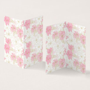 Elegant Pink & Gold Floral Watercolor Paint Business Card