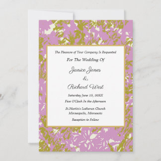 Elegant Pink Gold Frame Wedding Invitation