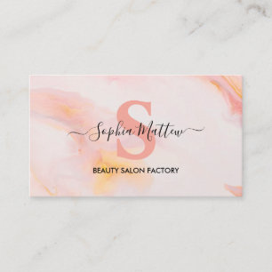 Elegant Pink Gold Glitter Modern Chic Marble Agate Business Card