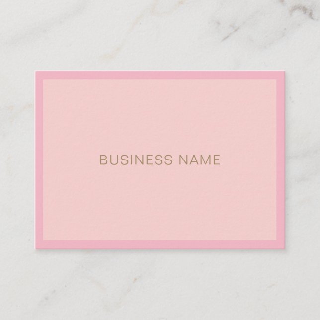 Elegant Pink Gold Hand Script Text Modern Template Business Card (Front)