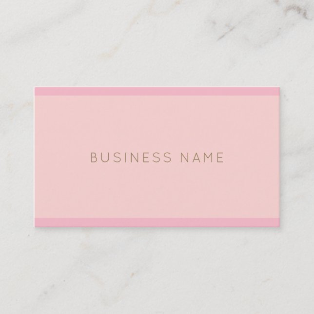 Elegant Pink Gold Modern Hand Script Name Plain Business Card (Front)