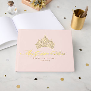 Elegant Pink Gold Quinceanera  Guest Book