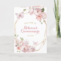 Elegant Pink Gold Quinceañera Program Template