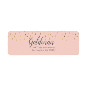 Elegant Pink & Gold Raindrops Bat Mitzvah
