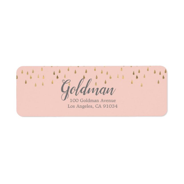 Elegant Pink & Gold Raindrops Bat Mitzvah (Front)