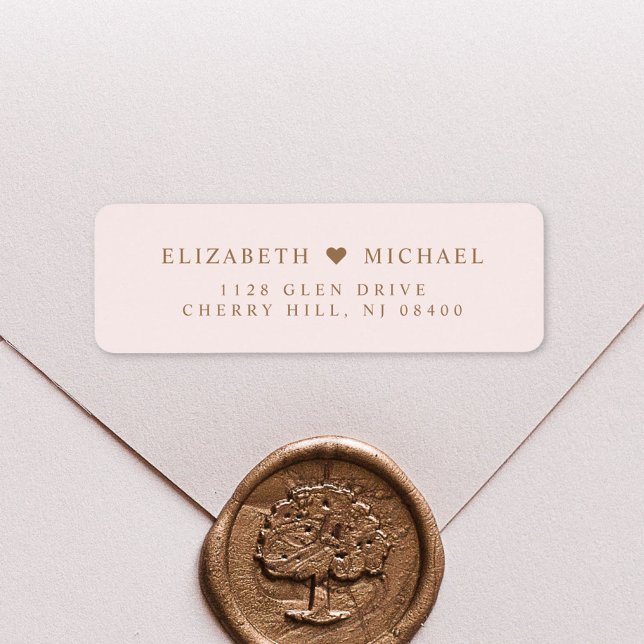 Elegant Pink Gold Wedding Return Address (Creator Uploaded)