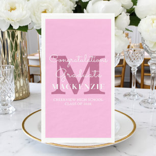 Elegant Pink Graduation Party Napkin