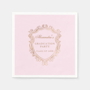 Elegant Pink Graduation Party Napkin