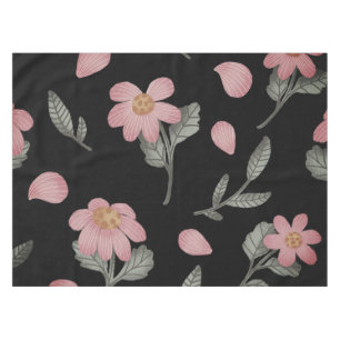 Elegant Pink Green Floral Tablecloth
