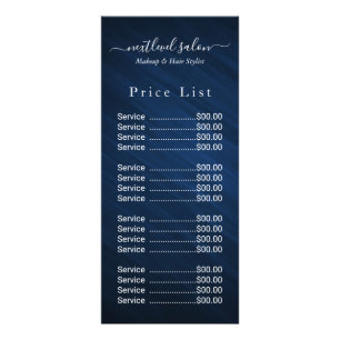 Elegant Pink Hair Salon Price Rack Card