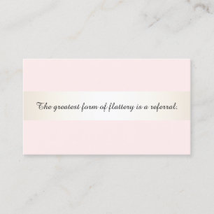 Elegant Pink Hair Salon & Spa Customer Referral Card