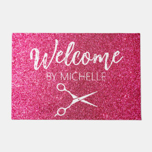 Elegant  Pink Hairstylist Salon Name      Doormat