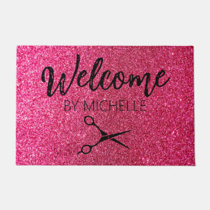 Elegant  Pink Hairstylist Salon Name      Doormat
