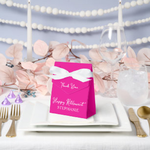 Elegant Pink Happy Retirement Thank You Favour Box
