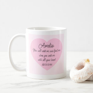 Elegant Pink Heart Bible Verse Christian Faith Coffee Mug