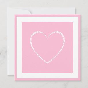 Elegant Pink Heart, Framed Valentine's Flat Card