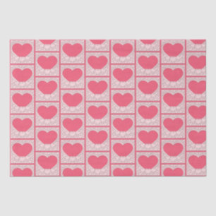 Elegant Pink Heart Happy Valentine's Day Stylish Tissue Paper