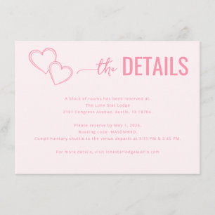 Elegant Pink Hearts Details Enclosure Card