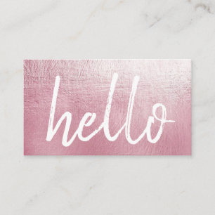 Elegant Pink Hello Event Planner Business Card