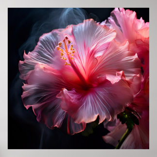 Elegant Pink Hibiscus Poster