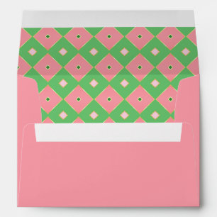 Elegant Pink Holiday Harlequin Liner Envelope