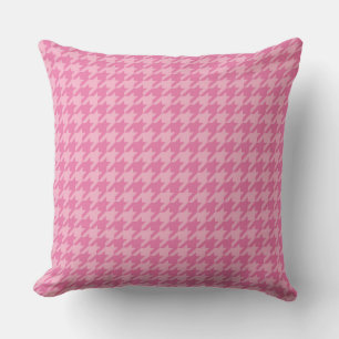 Elegant Pink Houndstooth Pattern Cushion