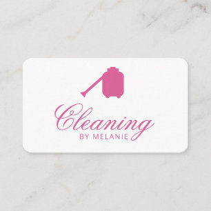 Elegant Pink House Cleaning Service Business Card