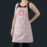 Elegant Pink Hydragea Flowers Pattern Monogram Apron<br><div class="desc">Cook in style with the Elegant Pink Hydrangea Flowers Pattern Monogram Apron. Featuring delicate pink hydrangeas and a personalised monogram, this apron adds a touch of elegance and charm to your kitchen. The soft, durable fabric ensures comfort while you cook, bake, or entertain, making it perfect for any occasion. Whether...</div>