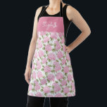 Elegant Pink Hydragea Flowers Pattern Name Apron<br><div class="desc">Add a touch of elegance to your kitchen with the Elegant Pink Hydrangea Flowers Pattern Name Apron. Featuring a delicate pink hydrangea floral design and personalised with your name, this apron combines style and functionality. Perfect for cooking, baking, or crafting, it offers both comfort and protection while making a beautiful...</div>