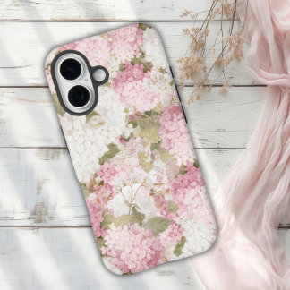 Elegant Pink Hydrangea Watercolor  iPhone 16 Case