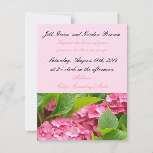 Elegant Pink Hydrangea Wedding Invitation