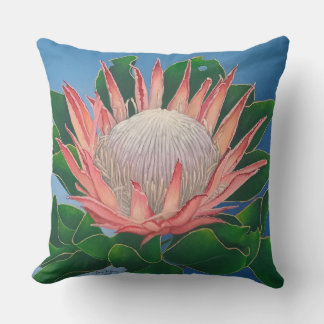 Elegant Pink King Protea | Flower Botanical Art Cushion