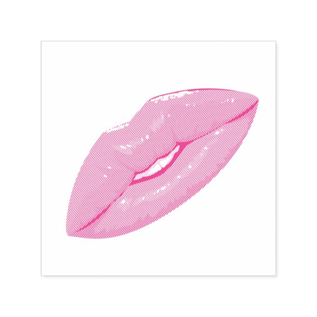 Elegant Pink Kiss Lip Self-inking Stamp (Design)